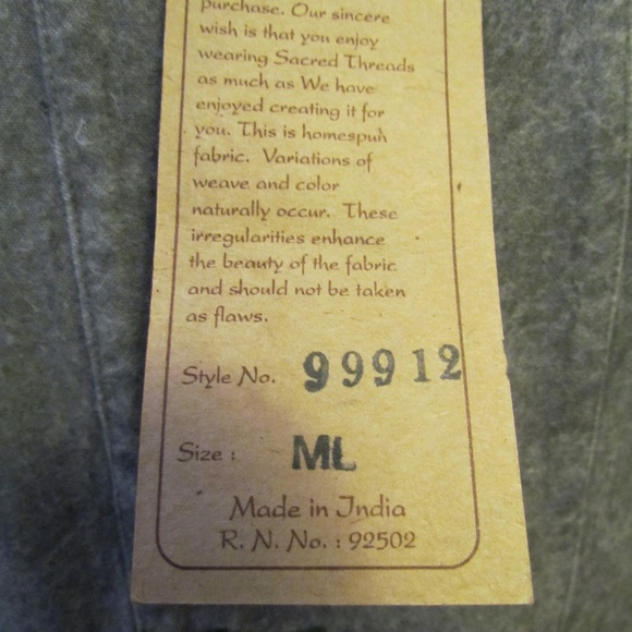 SACRED THREADS DRESS Size M/L PMST1A - Picture 7 of 7